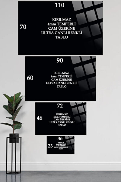 seZZeon Ahmet Kaya 4mm Kırılmaz Temperli Yüksek Çözünürlüklü Cam Tablo
