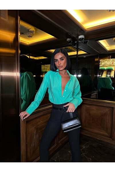 solena sln Γυναικείο βαμβακερό σιφόν που ταιριάζει κομψό πουκάμισο