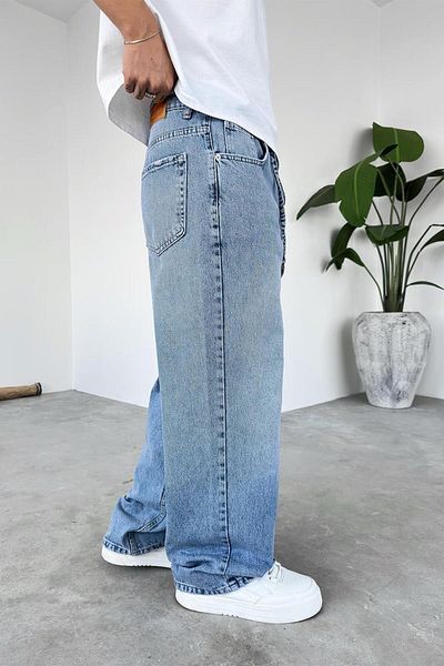 HAFKAGİYİM μαλακό ντεγκραντέ μπλε Αψιδωτό Basic Extra Loose φαρδύ παντελόνι