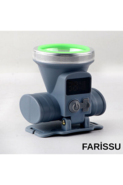 farissu Ultra Güçlü 60w Dijital Göstergeli Kafa Feneri – Şarjlı, Su Geçirmez, 3 Modlu