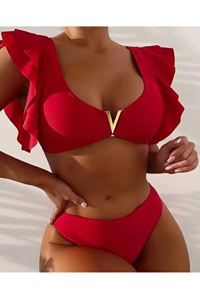 AŞKLA YAZIN TREND RENGİ KIRMIZI BİKİNİ
