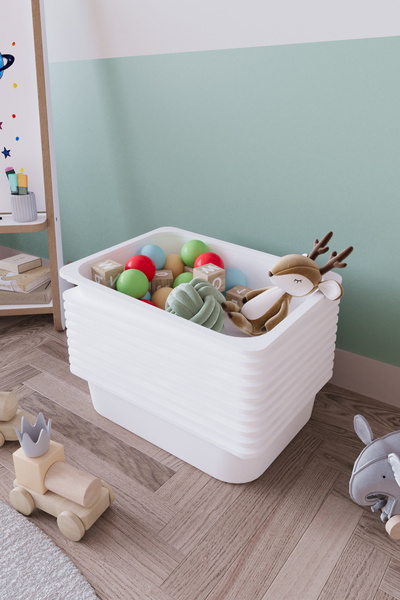 OBİ Atölye 10 Adet Beyaz Oyuncak Dolabı Kutusu Çok Amaçlı Saklama Kutusu Oyun...