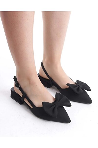 KOCAMANLAR Feles Kurdela Детальні відкриті жіночі балетки ЧОРНІ