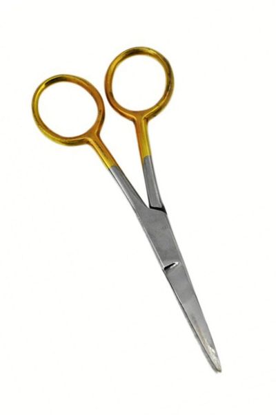 usin Gold 11cm Stainless Steel Fine Mouth Eyebrow Nose Mustache Hair Beard Cutting Trimming Scissors