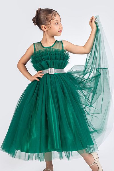 happyTekstil Graduation Dress with Tarlatan - Emerald
