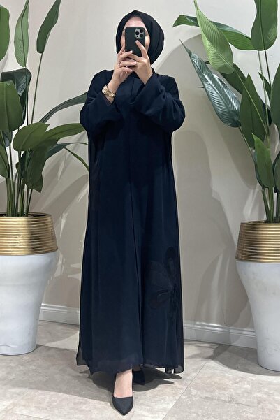 GİZAY Gizay Floral Patterned Chiffon Ferace