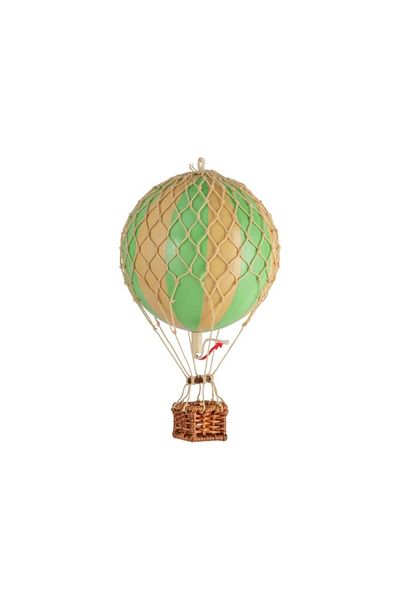 Authentic 1928 Hot Air Balloon Decoration, Authentic Models, Floating The Skies, Green Double, 8.5x8.5x13 Cm