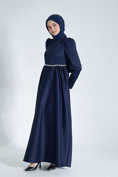 Azeem Matte Satin Hijab Evening Dress, Graduation, Engagement, Wedding, Promise Dress