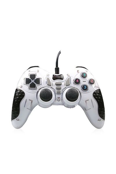 Genel Markalar Beyaz Pl-2585 Pc Uyumlu Usb Joystick Oyun Kolu Gamepad