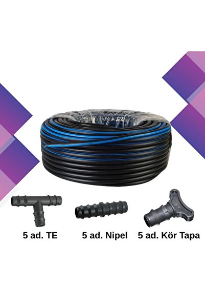 Yıldırım 40METRE Damlama Sulama Seti Delikli 33CM Aralıklı (5AD. Nipel- 5AD. ...
