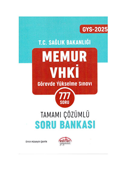 Editör Yayınevi 2025 GYS Sağlık Bakanlığı MEMUR VHKİ Görevde Yükselme Sınavı ...