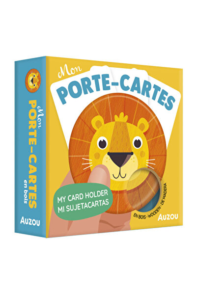 Auzou Set de cărți de vizită cu animale din lemn, , Suportul meu pentru cărți...