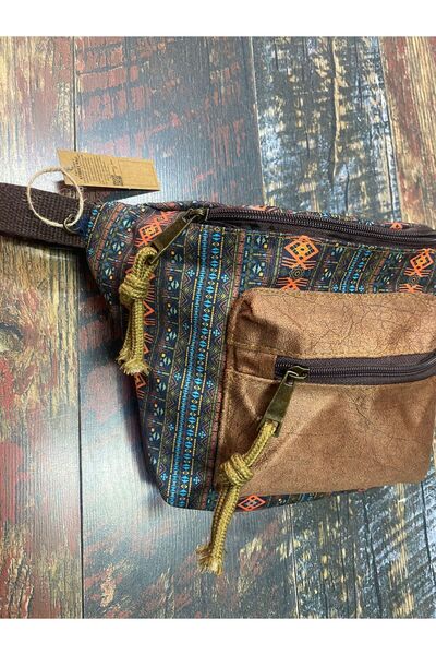 Street Bag Ethnic Authentic Bohemian Daily Travel Waist Bag Medium Size Multi-Pocket Water Resistant