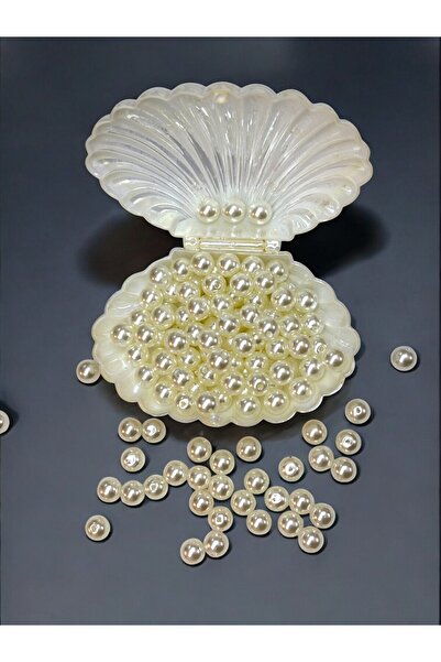 stainless steell 8mm Krem Lüks Plastik Delikli İnci Boncuk (100 gr) (250 gr) ...