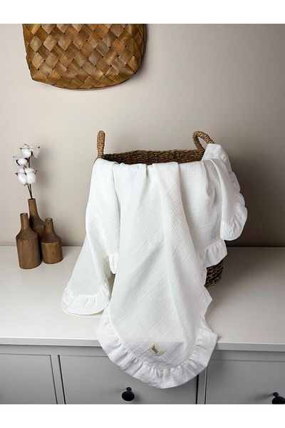 NOİSY TEKSTİL White 2 Layer White Burlap, 100% Knitted Gr Lykl Pumk 110X110 cm