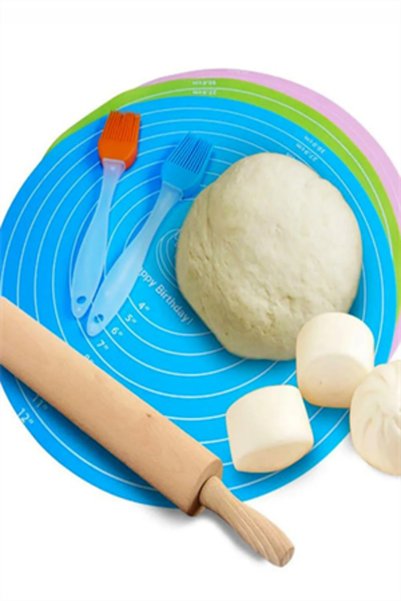 Generic Brand Round Non-Stick Premium Quality Measured Silicone Dough Rolling Mat 30cm / Cake Pastry Baking Paper Function