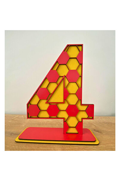 WoodenZoo 4Th Birthday Table Decoration-2 (Galatasaray Themed Yellow-Red)