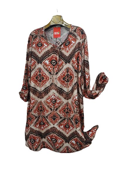 elma abone Large Size Viscose Lace-Up Tunic