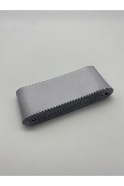 Ak Tuhafiye Gray 6 cm 10 Meters Satin Ribbon No:37