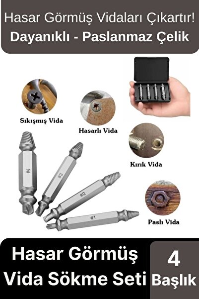 Svein Premium Çok Amaçlı Paslanmaz Çelik Matkap Kırık Hasarlı Bozuk Vida Çıka...