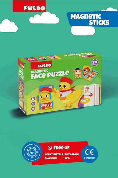 PUEDO TOYS PUEDO MAGNETIC EVA FOAM PUZZLE WITH FACES