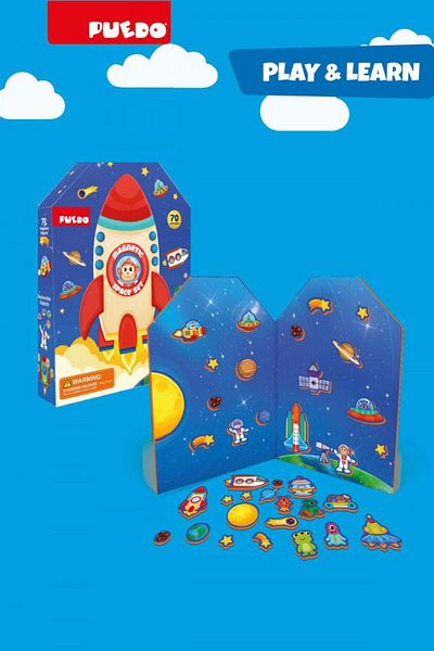 PUEDO TOYS Set magnetic, spațiu cosmic