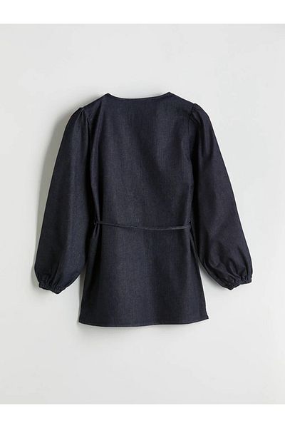 LC Waikiki Tunica de jeans pentru femei LCW Modest Indigo Crew Deck