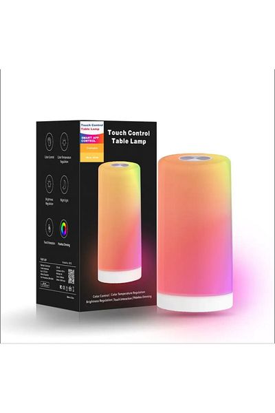 Generic مصباح طاولة يعمل باللمس، تطبيق ذكي للتحكم، سطوع قابل للتعديل، مزود بمنفذ USB