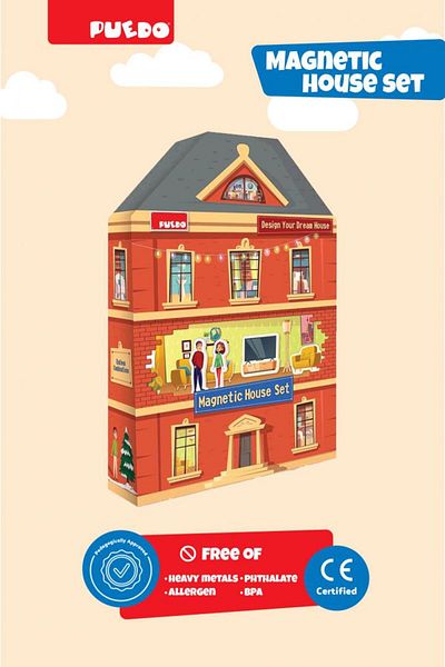 PUEDO Joc Magnetic Din Spuma Eva, Construieste-Ti Casa, Puedo Toys