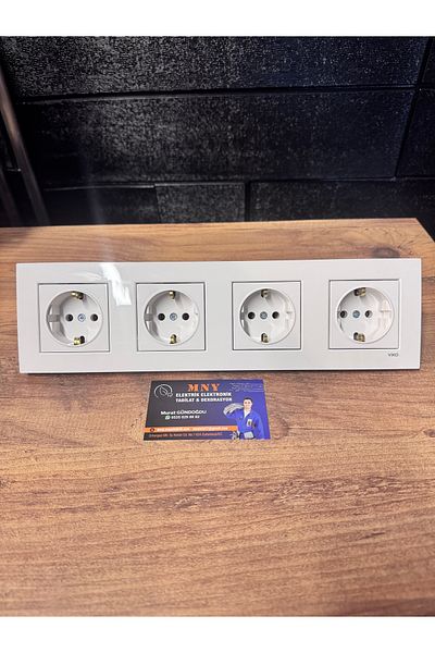 VİKO Karre Quad Set (4 Socket + 4 Frame)