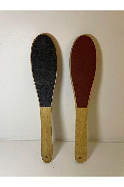 Helios Iroko Ahşap Saplı Ayak Topuk Nasır Temizleme Ayak Bakım Törpüsü - Çift Taraflı Doğal