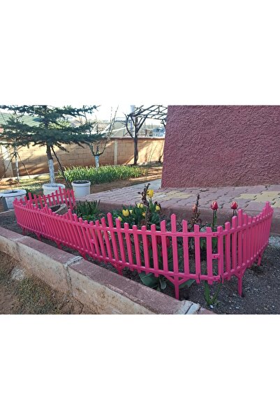 ALL PLAST Dekoratif Bahçe Çiti Plastik Çit Pembe 58 cm ( 1 Adet )