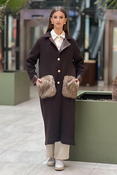 Ghisa Plush Pocket Front Button Coat