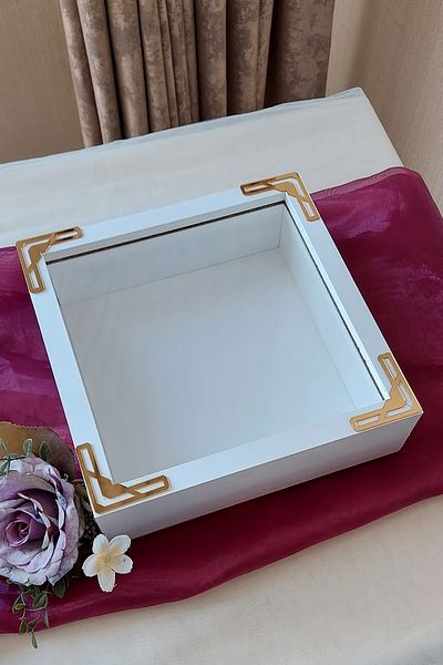 Verda Çerçeve 25X25 cm White Memory Frame (6 cm Depth) and Silver Cover