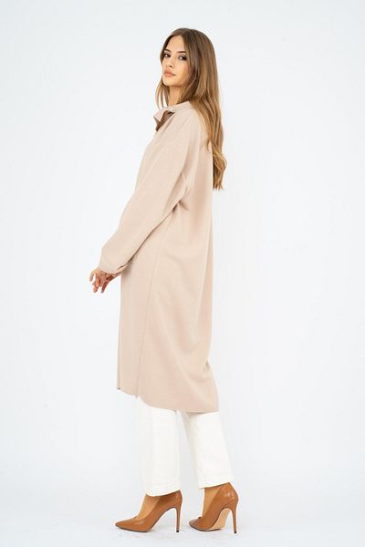 Ghisa 6515-23k Front Zippered Stand Collar Coat