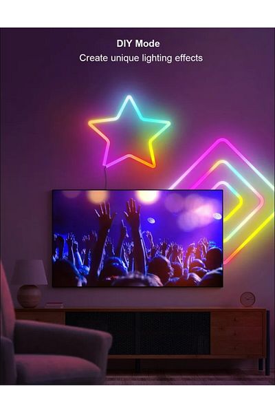 Generic LED Neon Rope Light Tuya App and Remote Control RGB Smart Adjustable brightness flexible (3M)