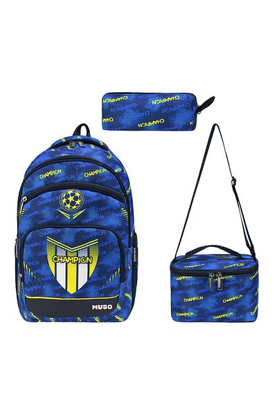 MUBO 3-Piece Primary School Bag Set Boy's Bag Lined Fan