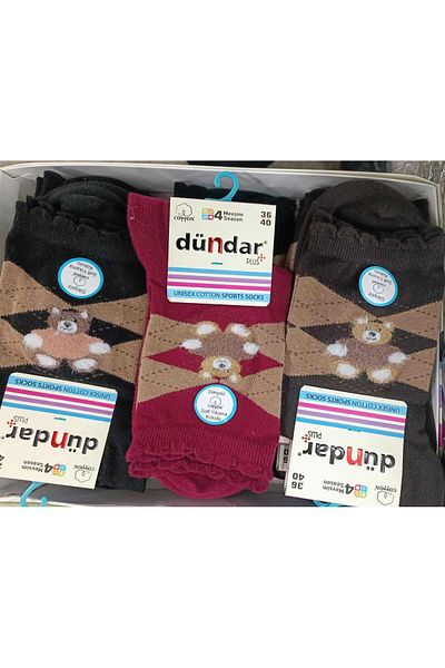 Dündar Women's Cotton Sport Socks 4209B - 12 Pieces