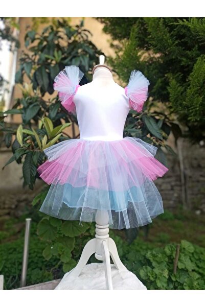 Niliya çocuk giyim Stitch baskılı party tütü elbise