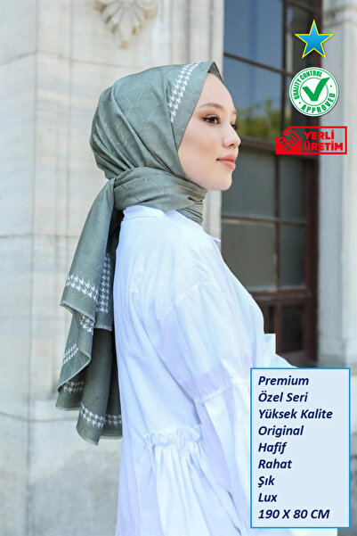 Hint İpek Premium Lux Original Monogram Shawl (Silk Voile, High Quality, Ligh...