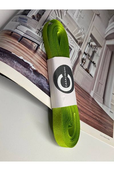 CASALINGHI Green Shiny Satin Ribbon Gift Ornament Ribbon Dowry Bundle New Year 1 cm 10 Meters