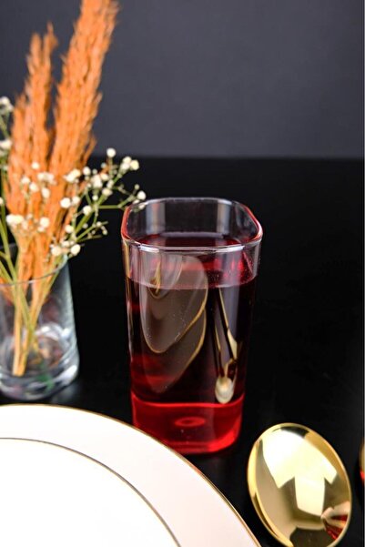 ORTAKÖYCENNETİ 6Pcs Rectangular Heat Resistant Borosilicate Thin Glass Cup 220ml