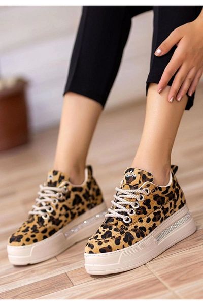 KAZAX Lulu Leopard Suede Lace-Up Sneakers