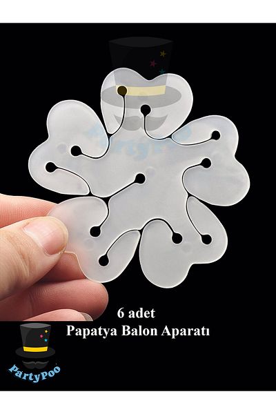PartyPoo Daisy Balloon Apparatus 6 Pieces Transparent 7 cm