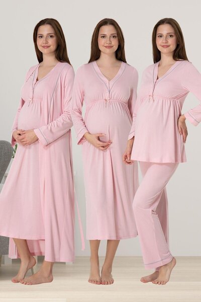CT MODA ثوب نوم نسائي وردي بتصميم خاص للحوامل من Lohussa، طقم بيجامة، طقم ثوب...