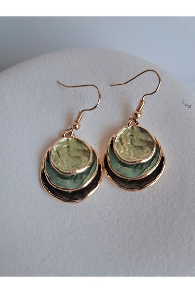 BHR AKSESUAR Multiple Color Boho Style Plate Earrings