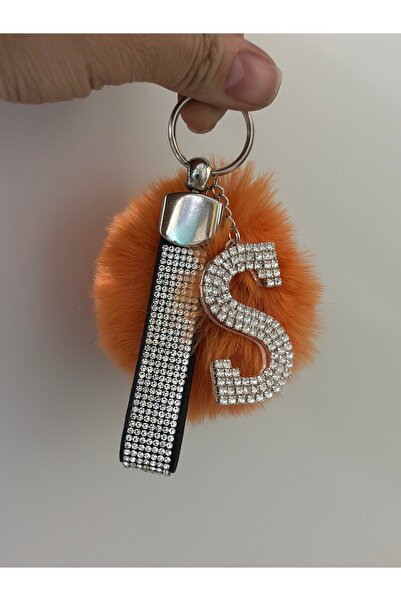 Mgs Breloc cu pompon cu litere din piatră Mgsdizayn (specificați litera ltf)