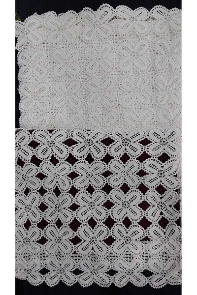 Papatyam Hand Knitted Crochet Way 6 Pieces 33X33 Dowry Lace / Cotton Thread