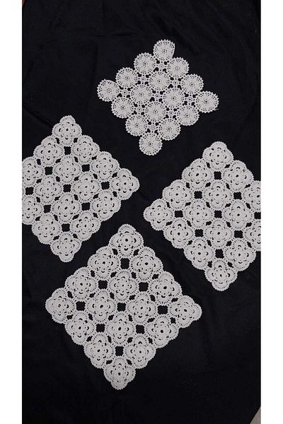 Papatyam 3Pcs 17X17 Crochet Hand Knitted 1Pcs 14X14 Hand Knitted Lace / Dowry Lace / Vintage / Cotton Rope