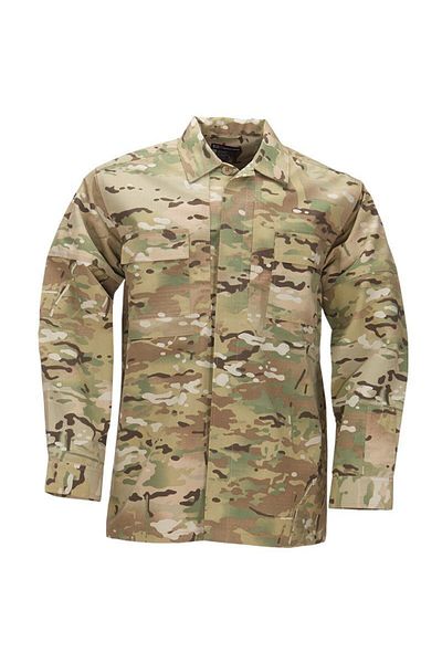5.11 Tactical Men's Brown Camouflage Ripstop Tdu L/S Shirt Multicam Shirt